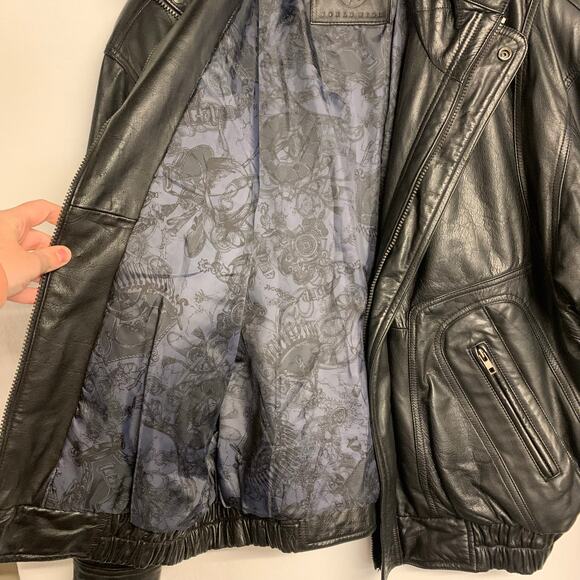 Vintage Y2K Black Bomber Oversized 100% Genuine Leather Off Duty Model Oversized - Picture 6 of 12